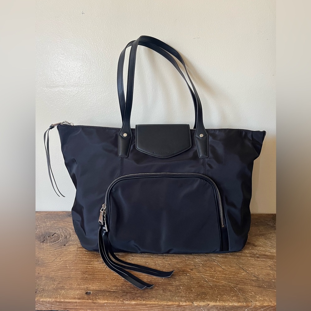 Aimee Kestenberg Leather Accent Travel Laptop Bag with Animal Print Interior